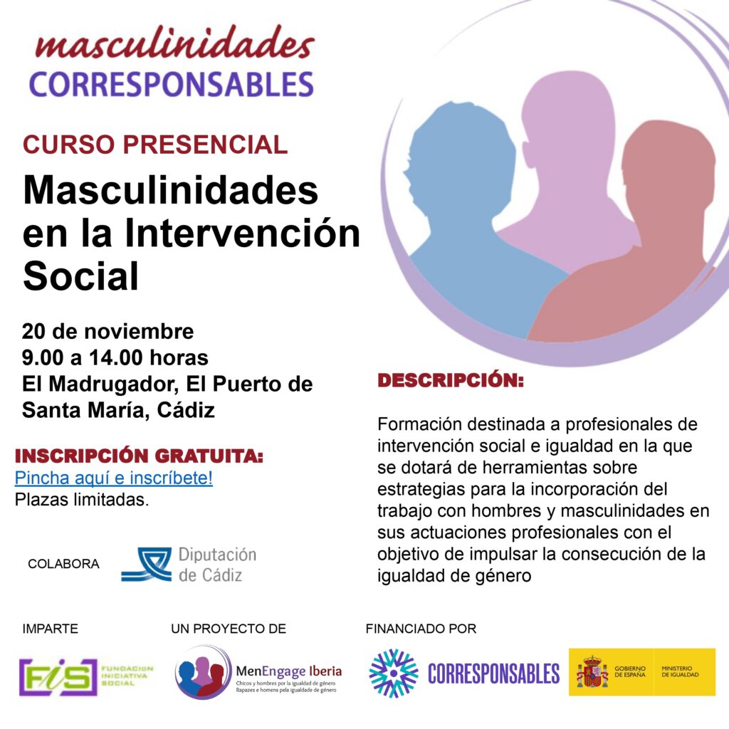 Cartel del curso Masculinidades en la Intervencion Social